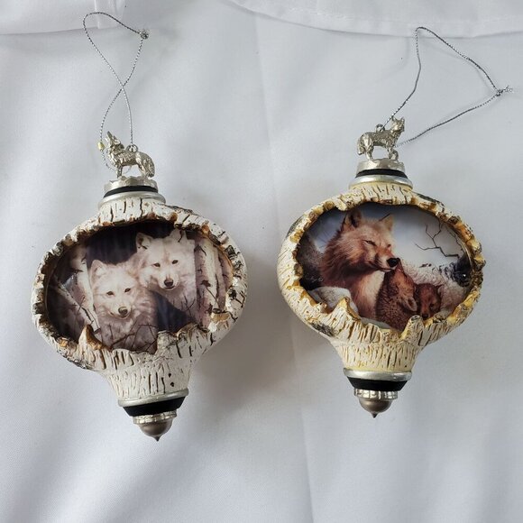 Bradford Edition Spirits Of The Forest Wolf Heirloom Ornaments By Rusty Frentner - Picture 1 of 8